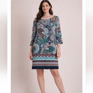 Crown & Ivy “Sail Away With Me” Floral Boho Shift Dress | Size 12 | NWT